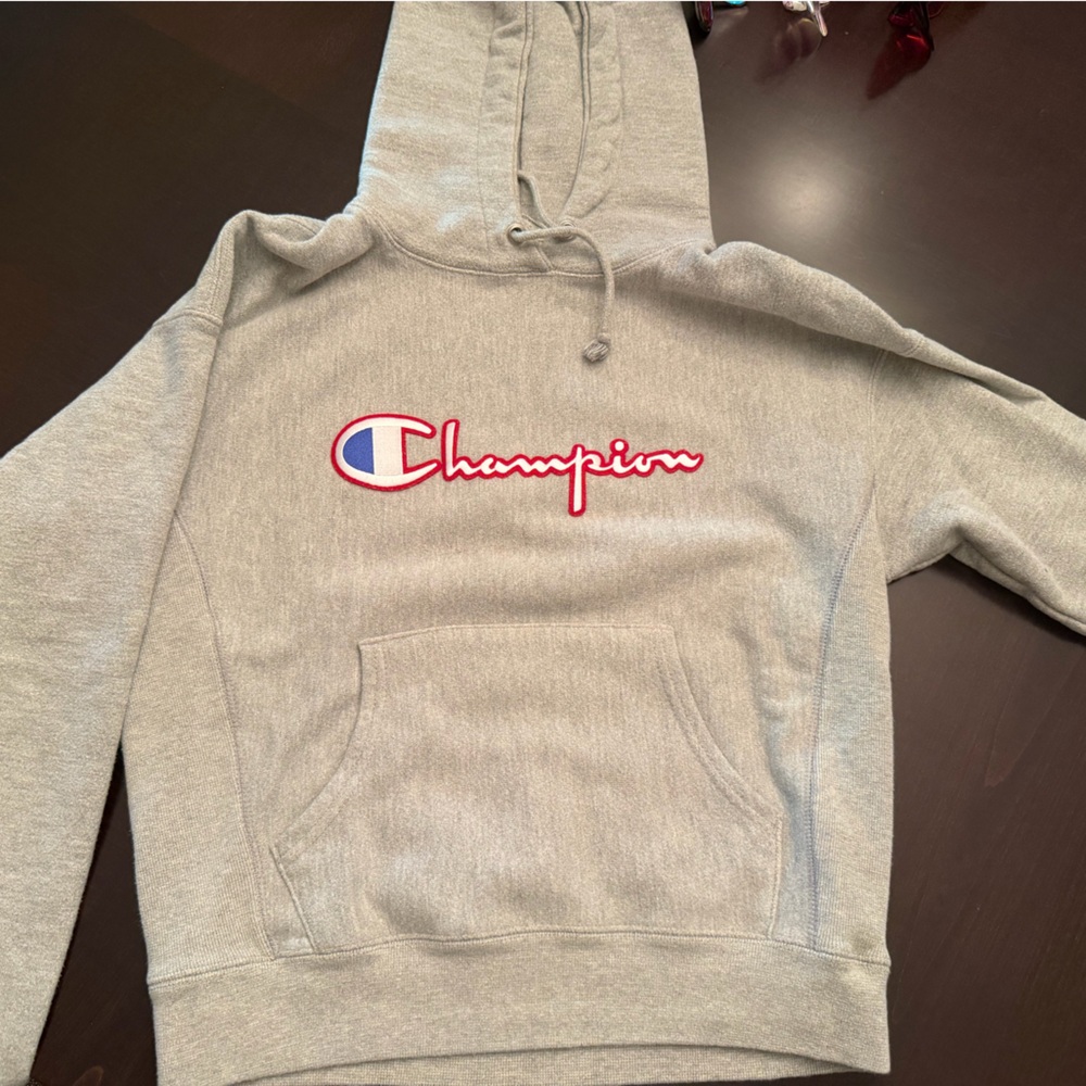 Champion Gray Hoodie - Classic Logo